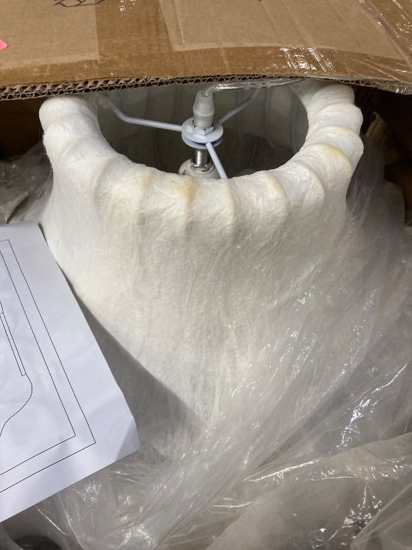 Photo 1 of **LAMPSHADE HAS STAINS****COMSDY 20.8inch Dining Room Light Fixture, Imitation Silk Lampshade White, French Country Chandelier Light Fixtures for Living Room Kitchen Island Dining Room Restaurant