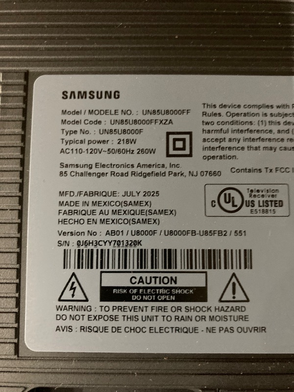 Photo 1 of ** no refunds, no returns** Samsung 85-Inch Class Crystal UHD U8000F 4K Smart TV (2025 Model) Endless Free Content, Crystal Processor 4K, MetalStream Design, Knox Security, Alexa Built-in