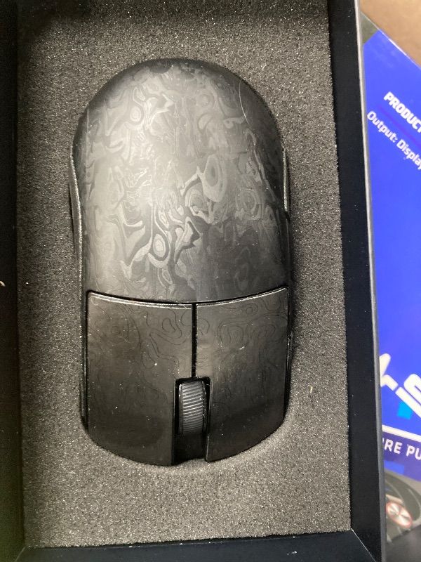 Photo 1 of **MISSING CABLE**ATTACK SHARK R11 Ultra 8K Carbon Fiber Wireless Gaming Mouse with 42000 DPI-PAW3950 MAX Sensor-49g Lightweight,Nordic 52840 MCU Chip,Wired/BT/2.4Ghz Programmable,RGB Coiled Cable for PC Mac(Black Ink)