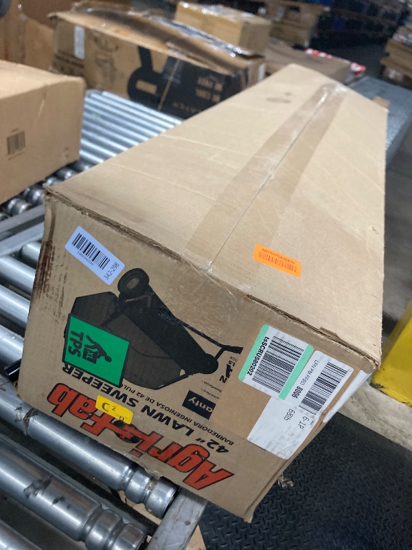 View 2 of ***MISSING PIECES -SELLING AS PARTS ONLY*** Agri-Fab 45-0320 42" Tow-Behind Lawn Sweeper, 12 cu. ft Hopper Bag Capacity; Leaf & Grass Catcher, with Adjustable Brush Height and Easy to Use Dumping Rope ***SOME SCUFFS/SCRATCHES, DIRT/DUST RESIDUE***