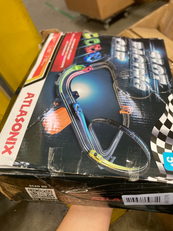 Photo 1 of ***Controller cord is broken***Slot Car Race Track Sets, Race Tracks for Kids Ages 4-8 | 1:64 Scale Cars, Race Car with 4 High Speed Cars, Electric Slot Car Race Track Sets, Remote Control Car***Controller cord is broken***