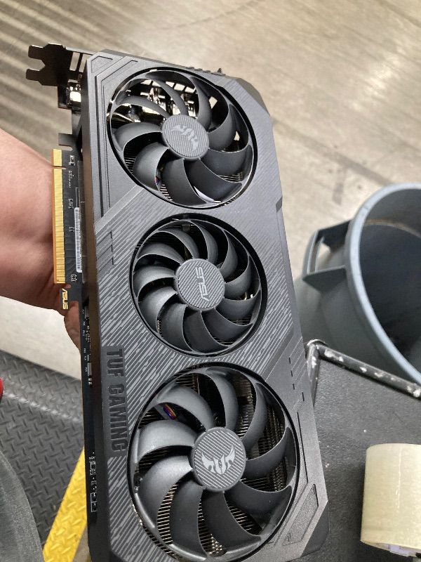Photo 1 of ASUS TUF Gaming 3 AMD Radeon RX 5600XT OC Edition Gaming Graphics Card (PCIe 4.0, 8GB, GDDR6, HDMI, DisplayPort, Axial-tech Fan Design,Auto-Extreme) (Renewed)