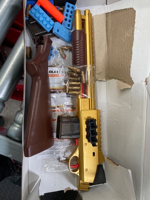 Photo 1 of **MISSING PARTS***Pump-Action Toy Shotgun,Shell Ejecting Sniper Rifle Toy Gun,Foam Dart Blaster with 60 Soft Bullets,40 Shells,2 Magazines,Christmas Birthday Gifts for Boys Kids Teens Adult Age 8+(Gold)