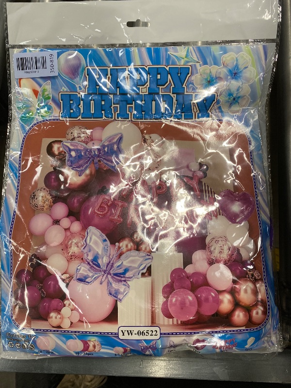 Photo 1 of **similar, may not be exact product**Butterfly Birthday Decorations for Women and Girls with Purple Happy Birthday Banner, Butterfly Balloons, Hanging Swirls, 18 Inch Foil Balloons, Pink and Purple Party Decorations Set