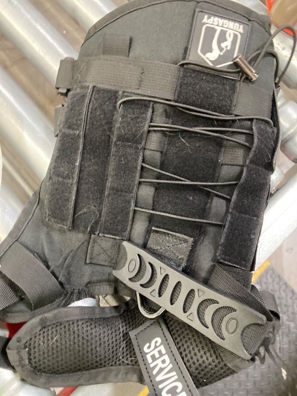 Photo 1 of **USED**Yungaspy No Pull Tactical Dog Harness for Small Dogs, Escape Proof Molle Dog Vest Harness and Leash Set, Adjustable Military Service Dog Harness with Handle for Medium Large Dogs(Black, MEDIUM