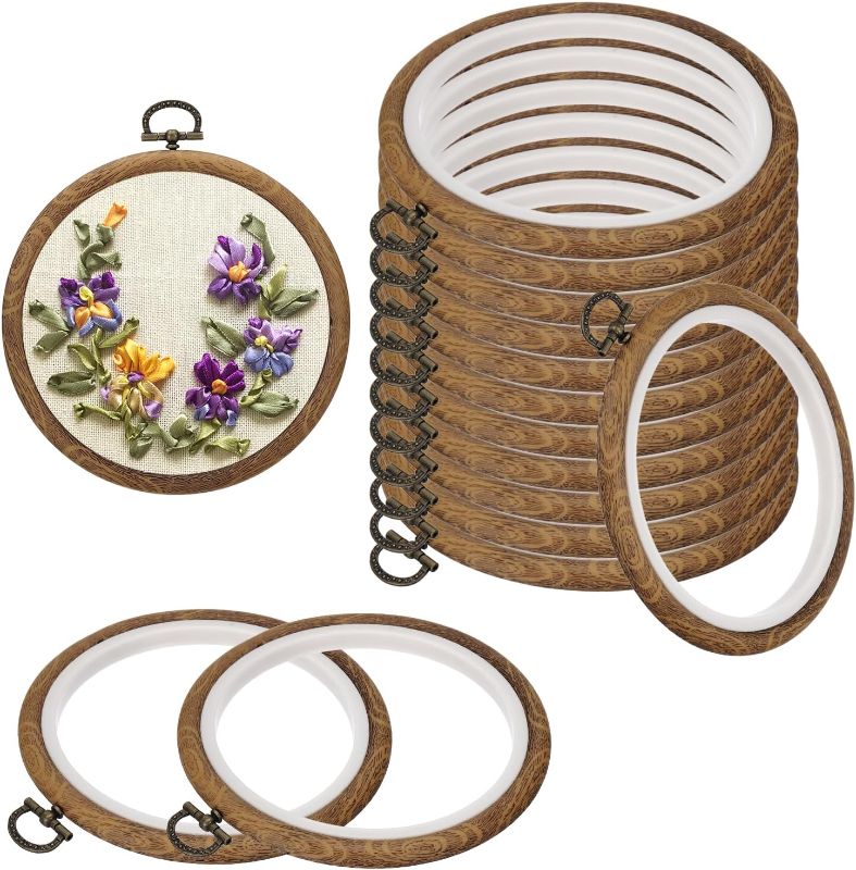 Photo 1 of
PATIKIL 5inch Embroidery Hoops, 15Pieces Imitated Wood Circle Frame Cross Stitch Hoop Ring for Embroidery Art Craft Sewing Ornaments Hanging Decoration