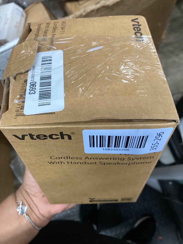 Photo 1 of [New] VTech VG134-11 DECT 6.0 Cordless Home Phone with Bluetooth Connection, Digital Answering Machine, Backlit Display,Full Duplex Speakerphone, Caller ID/Call Waiting,1000 ft Range (Black)