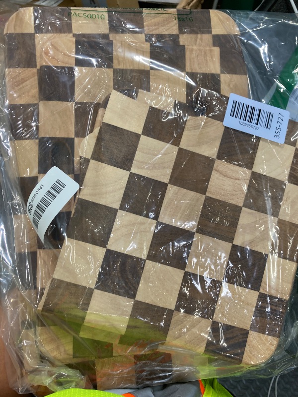 Photo 1 of ***MISSING STAND -NOT IN BOX -SELLING AS IS *** SMIRLY Wooden Cutting Boards for Kitchen, Double-Sided Cutting Board with Handle, Heavy Duty Solid Rubber Wood Cutting Board Set 3 Pcs Cutting Boards Non Toxic for Meat Vegetable Fruit