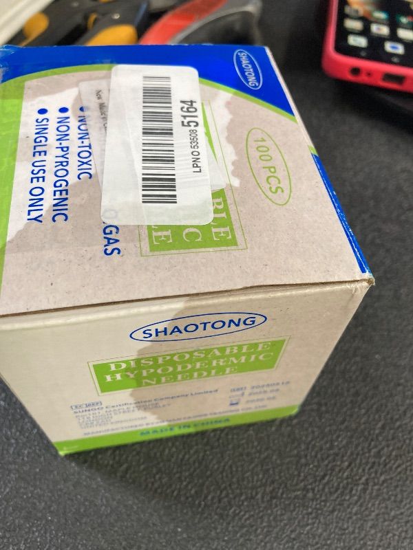 Photo 1 of ***BOX HAS WATER DAMAGE***SHAOTONG 25 Gauge 1/2 Inch Luer Lock Accessories Disposable Lab Supplies, Pack of 100***BOX HAS WATER DAMAGE***