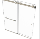 View 2 of ***HARDWARE FOR...ONLY HARDWARE***Eurotech Showers 200 56.5-59" W x 78" H Twinglide Frameless Shower Door w/ 3/8" Clear Tempered Glass (Brushed Nickel)***HARDWARE FOR...ONLY HARDWARE***