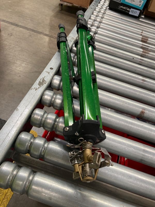 Photo 1 of ***Hose connector broken and missing***Orbit Tripod Lawn Zinc Impact Sprinkler - 360 Degree Rotating Yard Sprinkler with Adjustable Height - Heavy-Duty Zinc - High-Pressure Nozzle - for Large Lawn Coverage - 56667***Hose connector broken and missing***