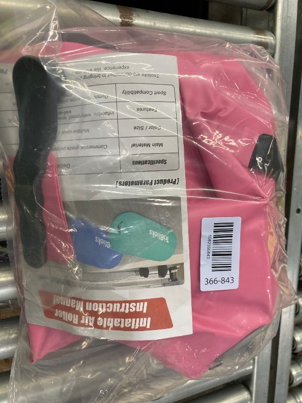 Photo 1 of **NO BOX***Triclicks Inflatable Air Roller Gymnastics Barrel Mat Tumbling Barrel Equipment for backhandspring Training Home Use & Gym (100x60cm, Pink-No pump)