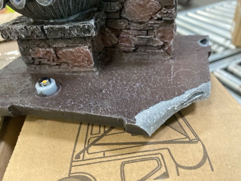 View 2 of **CRACKED ON CORNERS***Kalona Tabletop Waterfall Fountain 3 Bowls with LED Light, Soothing Water Flow Sound, Zen Meditation Decor for Home and Office, Relaxation Water Fountains Indoor (23113)