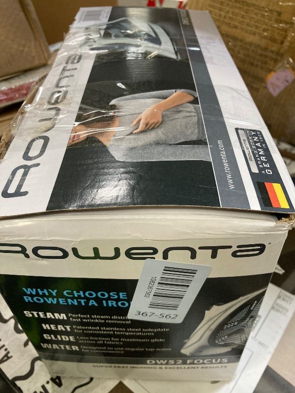 Photo 1 of **DAMAGED PLUG***Rowenta Focus Excel Steam Iron for Clothes, Anti-Drip Protection, Iron Steamer for Clothes, 1725 Watts, DW5280, Grey