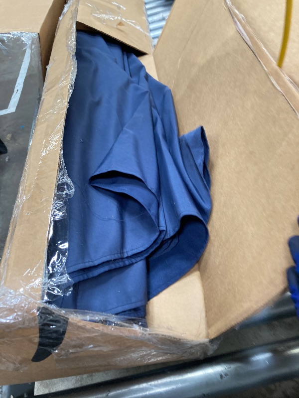 Photo 1 of **used****7GGarvee 10FT Patio Umbrella - Outdoor Table Umbrella with Crank Lift & Push Button Tilt - Market Umbrella 8 Sturdy Ribs UV Protection for Pool, Deck, Yard, Garden - Navy Blue