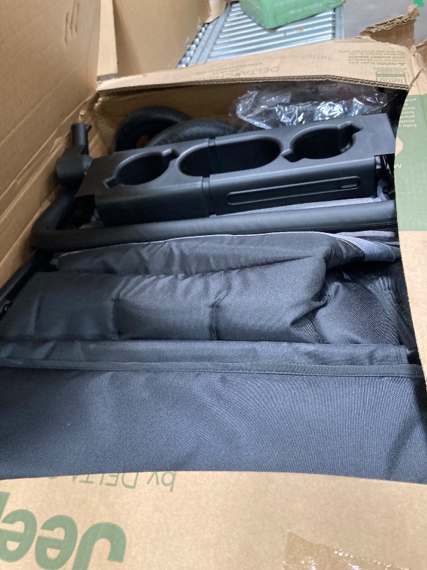 Photo 1 of ***It is used; it is unknown whether any parts are missing, and it is unknown whether it functions 100%.***Jeep Wrangler Deluxe 4 Seater Stroller Wagon by Delta Children - Premium Quad Stroller Wagon for 4 Kids with Convertible Seats, Adjustable Push/Pull