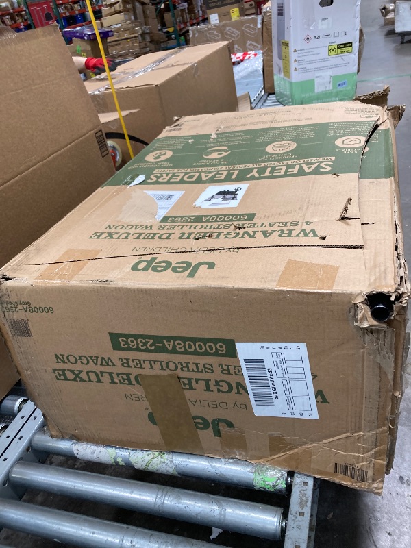 Photo 1 of ***It is used; it is unknown whether any parts are missing, and it is unknown whether it functions 100%.***Jeep Wrangler Deluxe 4 Seater Stroller Wagon by Delta Children - Premium Quad Stroller Wagon for 4 Kids with Convertible Seats, Adjustable Push/Pull