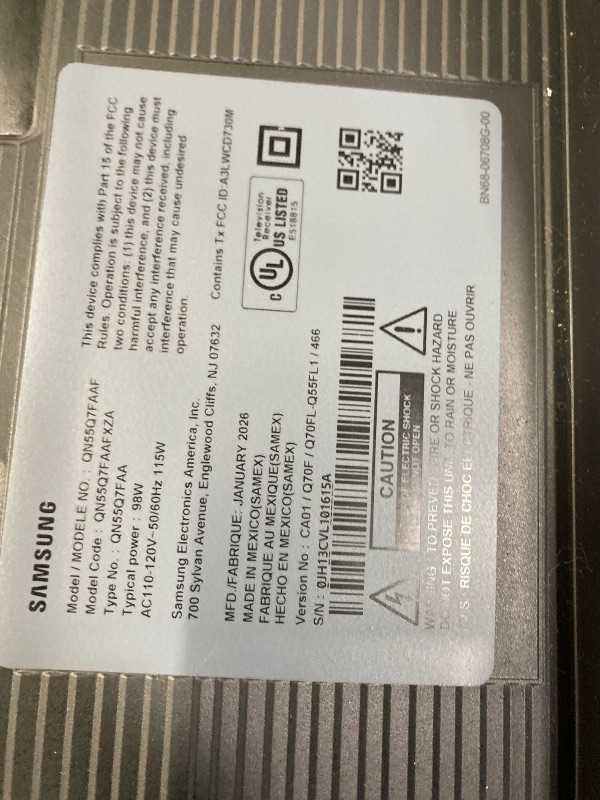 View 3 of ***It is used and broken, and it does not turn on. It is being sold for parts, and there are no returns.****Samsung 55-Inch Class QLED Q7F Series Samsung Vision AI Smart TV (2025 Model, 55Q7F) Quantum HDR, Object Tracking Sound Lite, Q4 AI Gen1 Processor,