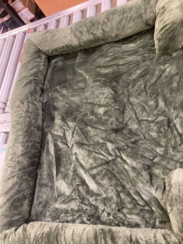 Photo 1 of ***MISSING FOAM -SELLING AS IS -NOT IN BOX*** EHEYCIGA Orthopedic Dog Beds for Large Dogs, Large Dog Bed with Sides, Non-Slip Bottom Pet Couch Bed with Washable Removable Cover, Dark Green
