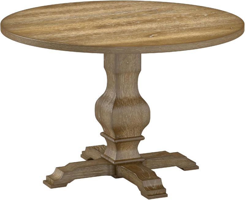 Photo 1 of ***PARTIAL SET/TABLE TOP ONLY/MISSING BASE***Roundhill Furniture Havre Pedestal Base Round Dining Table, Oak  EST VALUE 378.49