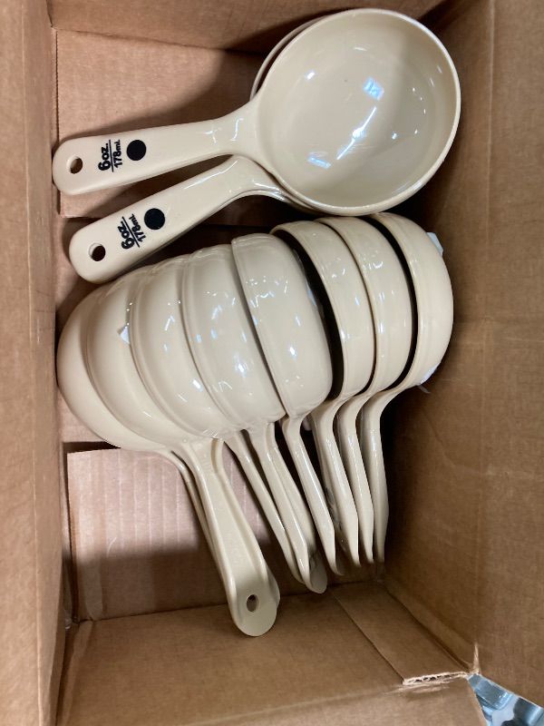 Photo 1 of ***ALL ARE SAME SIZE***Carlisle FoodService Products Measure Miser Plastic Measuring Spoon with Short Handle, 6 Ounces, Beige (Pack of 12)***ALL ARE SAME SIZE***