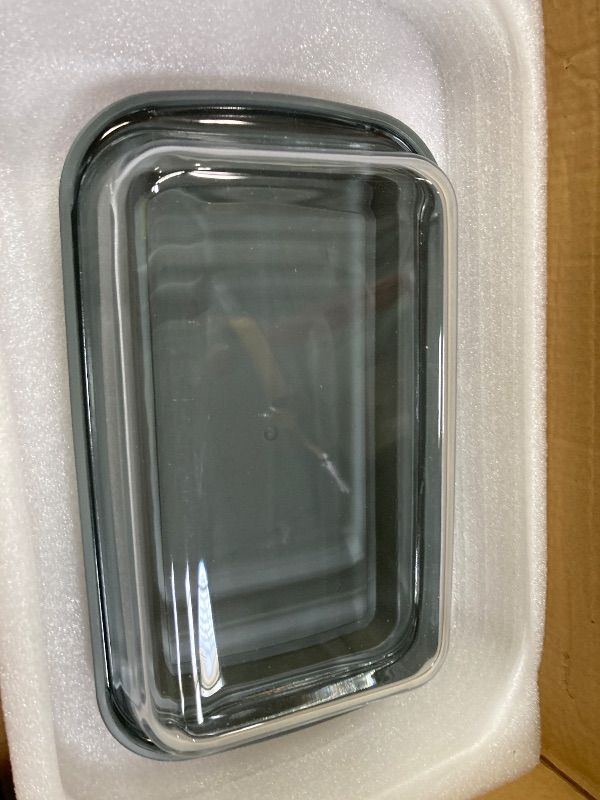 View 3 of **ONLY ONE CONTAINER WITH LID-SMALL***8-Piece Deep Glass Baking Dish Set with Plastic lids,Rectangular Glass Bakeware Set with Lids, Baking Pans for Lasagna, Leftovers, Cooking, Kitchen, Freezer-to-Oven and Dishwasher, Gray