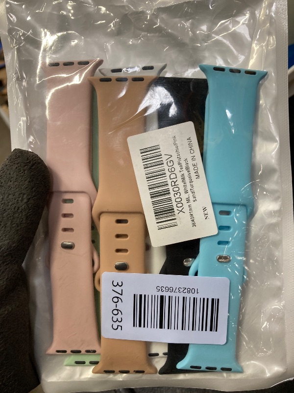 Photo 1 of (6 Pack) Sport Band Compatible with Apple Watch Bands 38mm 40mm 41mm 42mm 44mm 45mm 49mm Silicone iWatch Band Ultra 2/Ultra SE Series 9 8 7 6 5 4 3 2 1 Women Men (38mm/40mm/41mm M/L, White/Milk
