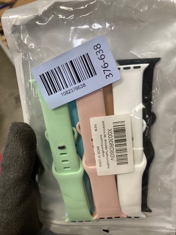 Photo 1 of (6 Pack) Sport Band Compatible with Apple Watch Bands 38mm 40mm 41mm 42mm 44mm 45mm 49mm Silicone iWatch Band Ultra 2/Ultra SE Series 9 8 7 6 5 4 3 2 1 Women Men (38mm/40mm/41mm M/L, White/Milk