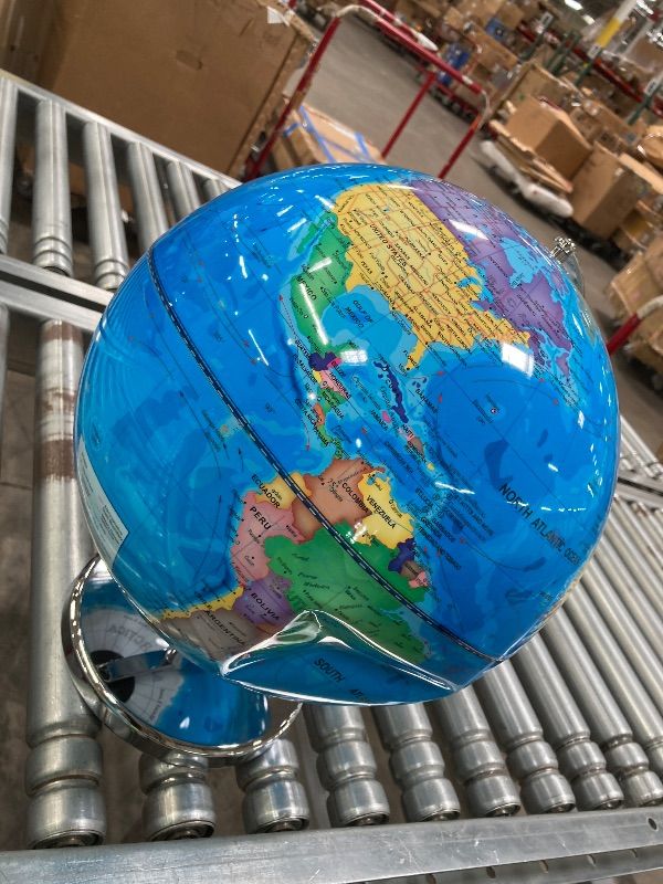 Photo 1 of **LARGE DENT***Dexyino 13 Inch Large World Globe for Adult, Educational Globe for Children, Colorful HD World Map Details for Kids Learning, Illuminated Globes Lamp for Kids Gift and Bedroom Office Decor