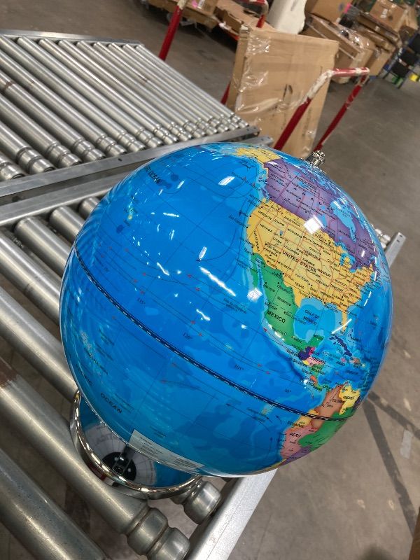 Photo 1 of **LARGE DENT***Dexyino 13 Inch Large World Globe for Adult, Educational Globe for Children, Colorful HD World Map Details for Kids Learning, Illuminated Globes Lamp for Kids Gift and Bedroom Office Decor