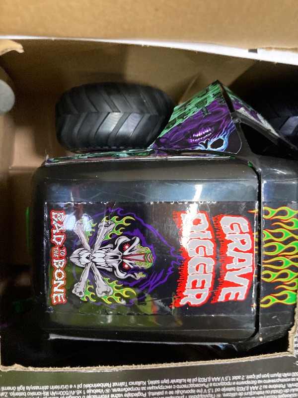 Photo 1 of ***MISSING CHARGER***Monster Jam, Official Smash & Bash Grave Digger Remote Control Indoor & Outdoor Vehicle, 1:15 Scale Repairable Monster Truck, Kids Toys for Boy and Girls Ages 4 and up***MISSING CHARGER***