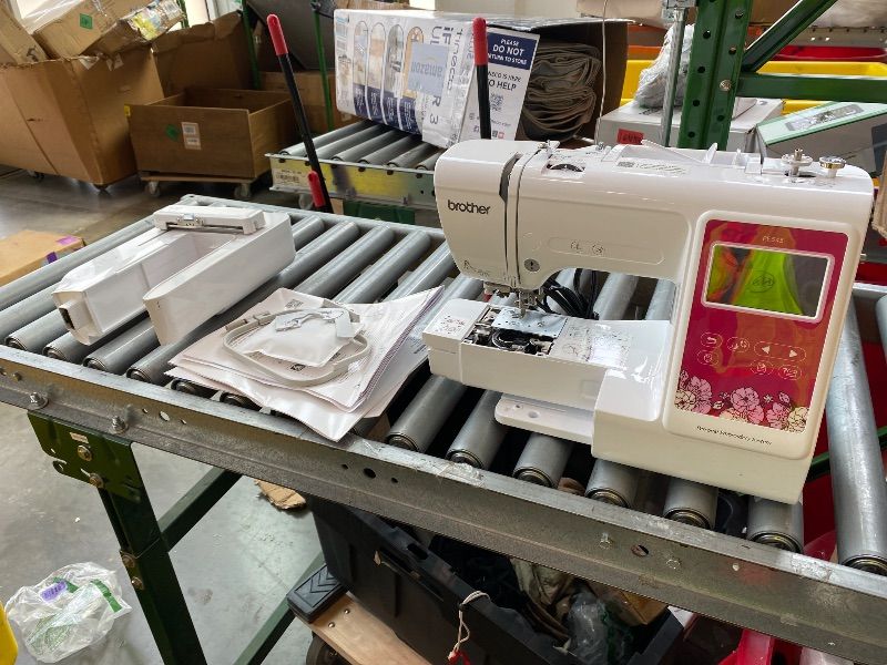 Photo 1 of [HEAVILY DAMAGED] [UNTESTED] Brother PE545 Embroidery Machine, Wireless LAN Connected, 135 Built-in Designs, 4" x 4" Hoop Area, Large 3.7" LCD Touchscreen, USB Port, 10 Font Styles