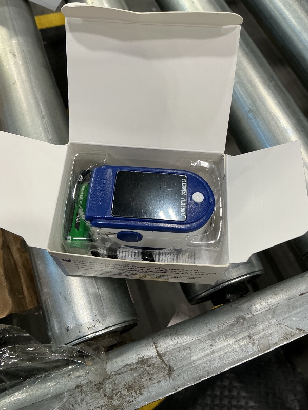 Photo 1 of [UNTESTED] Finger Pulse Oximeter Larger Display Blood Oxygen Monitor with Batteries and Lanyard Included Fingertip Pulse Oximeter Color: Navy Blue