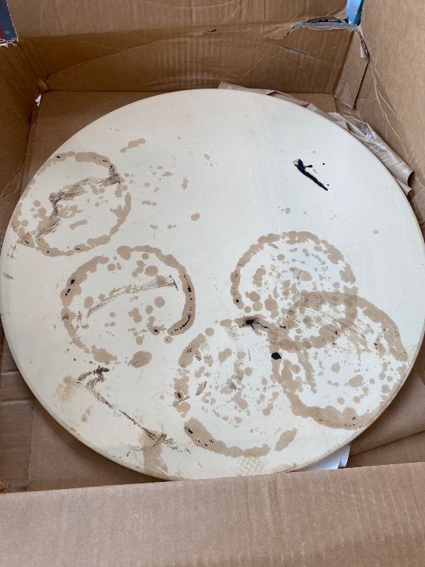 Photo 1 of [HEAVILY USED] K ROCKSHEAT Pizza Stone Round 16 Inch for Grill and Oven, Large Cordierite Baking Stone for Bread, Safe Circular Cooking Stone for Grill 16", Easy to Clean