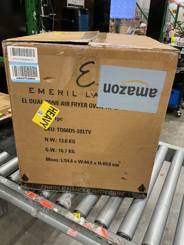 Photo 1 of **** AS IS ALL SALES FINAL ****Emeril Lagasse Dual Zone 360 Air Fryer Oven Combo with French Door, 25 QT Extra Large, Cook Two Foods in Different Ways, Up to 60% Faster from Frozen to Finish, Pizza Stone Accessory