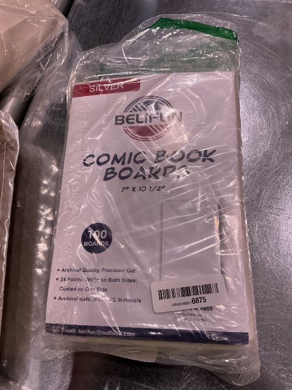 Photo 1 of 100ct Silver-Age Comic-Book-Bags and Boards - Reusable Comic Book Boards and Bags for Comic Book Storage, 1 1/2" Flap Comic Bags and Backing Boards, Clear Protector and Protection Board Cardboards