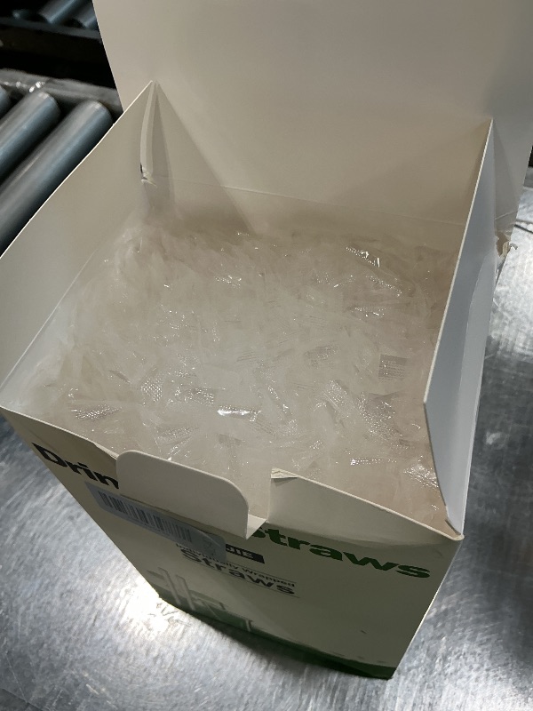 Photo 1 of [400 Pcs] Clear Individually Wrapped Disposable Plastic Straws for 16 oz Cups(7.5" longX0.23" diameter)