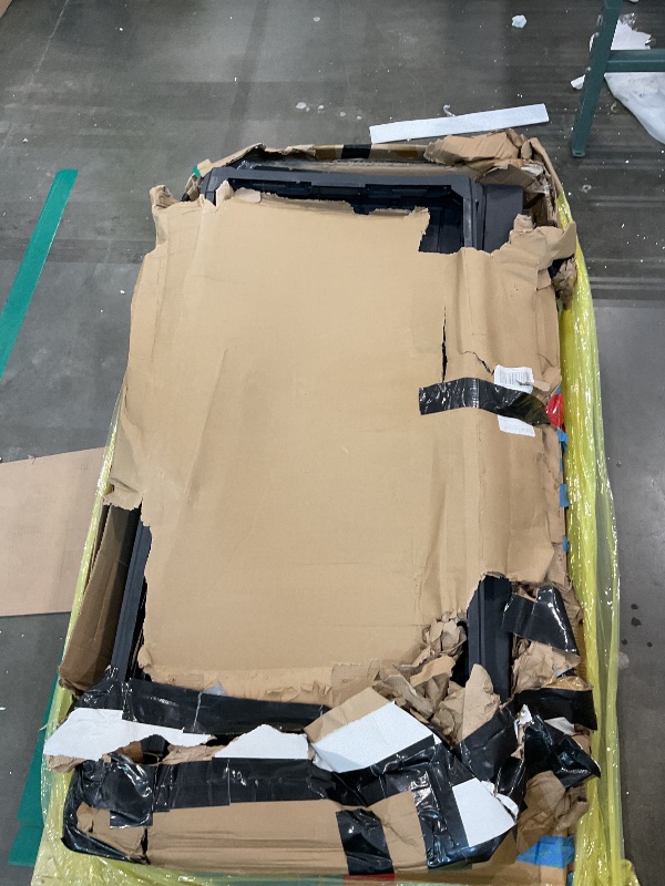 Photo 1 of ****** AS IS ALL SALES FINAL NHO RETURMS******* Denali 200 Gallon Resin Large Deck Box with Double Wall 20mm Panels - Paintable and Drillable-Organization and Storage for Patio Furniture and Outdoor Items, Grey & Black