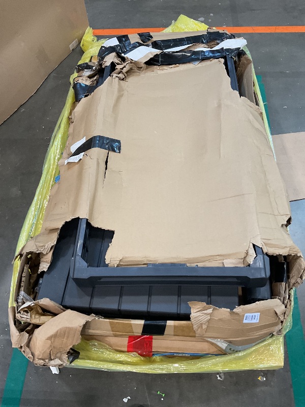 Photo 1 of ****** AS IS ALL SALES FINAL NHO RETURMS******* Denali 200 Gallon Resin Large Deck Box with Double Wall 20mm Panels - Paintable and Drillable-Organization and Storage for Patio Furniture and Outdoor Items, Grey & Black
