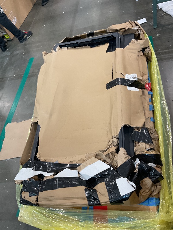 Photo 1 of ****** AS IS ALL SALES FINAL NHO RETURMS******* Denali 200 Gallon Resin Large Deck Box with Double Wall 20mm Panels - Paintable and Drillable-Organization and Storage for Patio Furniture and Outdoor Items, Grey & Black