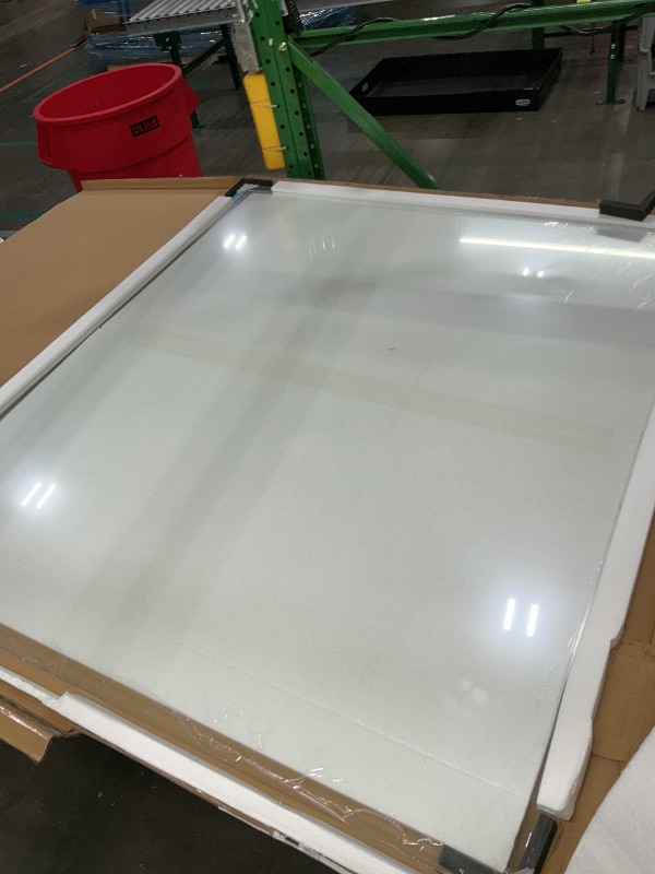 Photo 1 of [Tempered Glass] 50“ x 44” Beveled Edge Glass Chair Mat with Polished Edge Clear Office Chair Mat, Glides Smoothly, Suitable for Carpet or Hardwood Floors