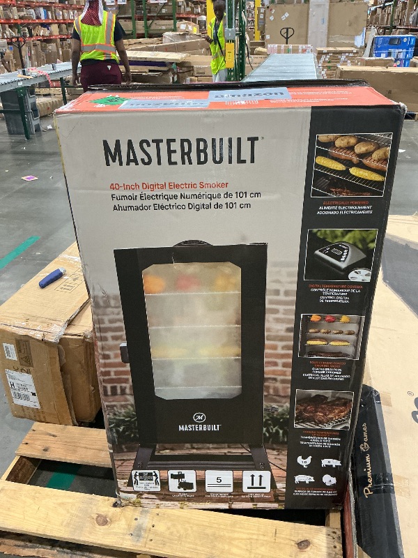 Photo 1 of ***UPDATED 7/4*** Masterbuilt® 40-inch Digital Electric Vertical BBQ Smoker with Leg Kit, Side Wood Chip Loader and 970 Cooking Square Inches in Black, Model MB20070122