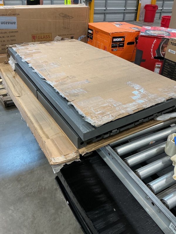 Photo 1 of **Untested**
YITAHOME 120 Gallon Outdoor Storage Deck Box, Large Resin Patio Storage for Outdoor Pillows, Garden Tools and Pool Supplies, Waterproof, Lockable, (Dark Grey)