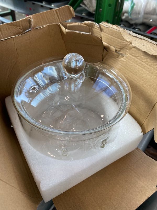 Photo 1 of [MISSING HANDLE] Yovexal Clear Glass Pot, 1.5L, Cooking Pot with Lid and Handle, Clear Saucepan, Resistant Borosilicate Pot, Glass Saucepan for Cooking On Stove - Ideal for 1 People (50oz)