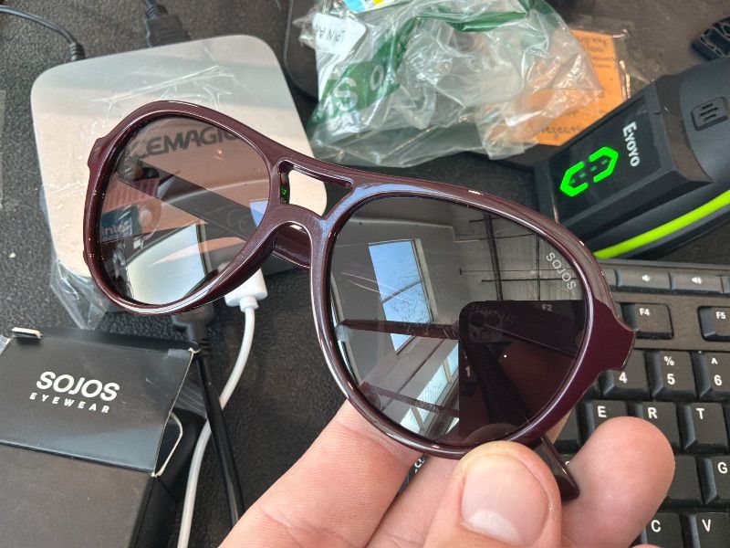 Photo 1 of [Scratches on left lense] SOJOS Retro Aviator Polarized Sunglasses for Women Men Vintage 70s Style UV Protection Womens Mens Sun Glasses SJ2646, Deep Eggplant Purple Frame/Retro Brown Lens