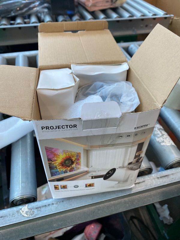 Photo 1 of [MISSING PARTS] Mini Projector with WiFi and Bluetooth, Portable Projector with 4k 1080P, 5w Soundbase Speaker, 170 ANSI, 210° Rotation, Auto Vertical Keystone, Smart Projector for Home Bedroom Outdoor, HY300 Ultra