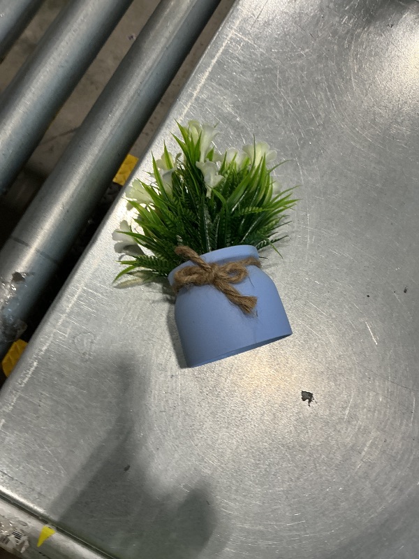 Photo 1 of  Artificial Pot Flowers Small Fake Plants Mini Potted Plants for Home Office Tabletop Decoration