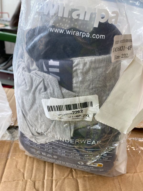 Photo 1 of [PARTIAL SET; 3 PK] wirarpa Men's Underwear Micro Modal Trunks Soft Microfiber Boxer Briefs Size 2XL,4 Packs