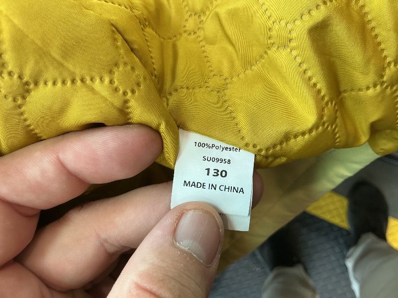 Photo 1 of [Zipper is damaged] Gogokids Boys Girls Waterproof Jacket Insulated Padded Windbreaker Raincoat Sports Hooded Outerwear for Hiking Gear, Yellow, 7-8 Years