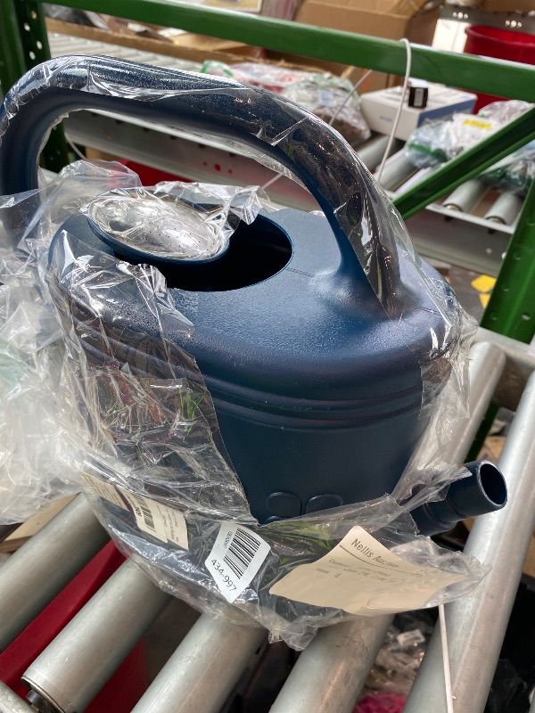 Photo 1 of [DAMAGED] 2 Gallon Watering Can, Outdoor Watering Can for Plants, Garden Water Can with Removable Long Spout and Stainless Steel Sprinkler Head, Large Water Can for Greenhouse (Dark Blue, 2 Gallon)